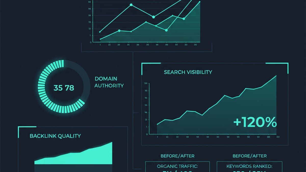 Real-world backlink testing results visualization