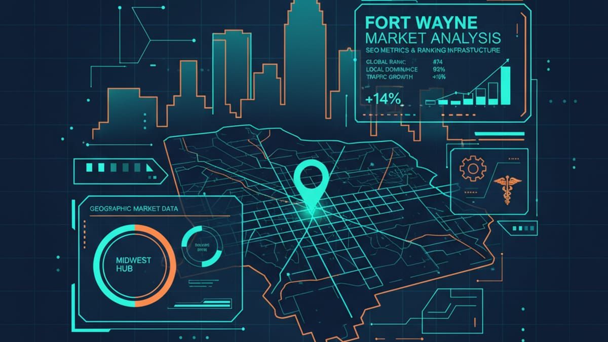 Fort Wayne SEO infrastructure deployment - city map with ranking positions